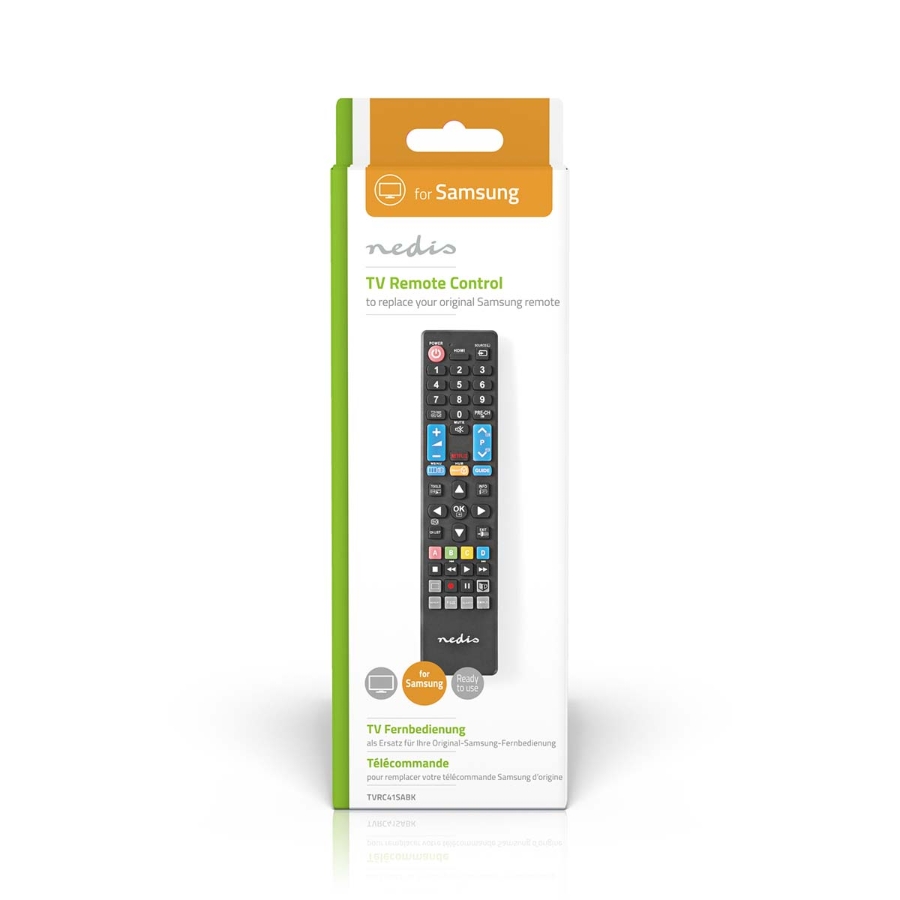 Nedis TVRC41SABK Samsung Fernbedienung Infrarot | Schwarz Passend für: Samsung | Fest | 1 Gerät |