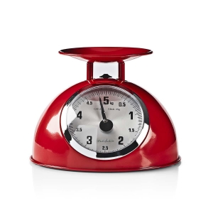 Nedis KASC110RD Küchenwaage Analog | Edelstahl | Abnehmbare Schale | Red
