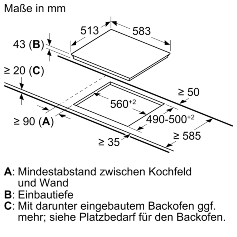 Siemens EA64RGNA1E iQ300, Elektro-Kochfeld, 60cm herdgesteuert, Schwarz, Mit Rahmen aufliegend