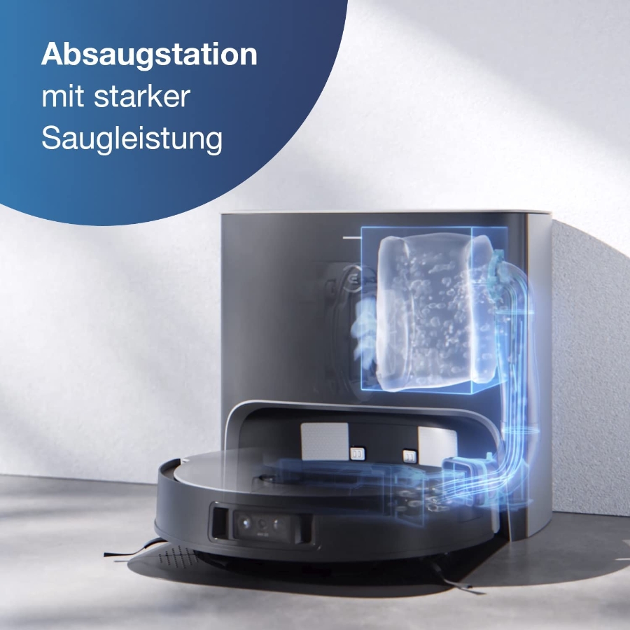 Ecovacs DEEBOT X1 PLUS Staubsaugerroboter mit Wischfunktion und automatischer Absaugstation,5200mAh Batterie
