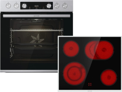 Gorenje Easy Heißluft Set 2 Herd-Set Edelstahl BCS6737E06X + ECD634X