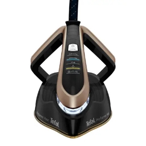 Tefal GV9820 Pro Express Vision Dampfbügelstation Schwarz/Braun Smart LED-Leuchte am Bügeleisen, leistungsstarker 9-Bar