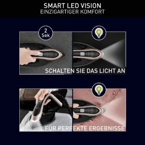 Tefal GV9820 Pro Express Vision Dampfbügelstation Schwarz/Braun Smart LED-Leuchte am Bügeleisen, leistungsstarker 9-Bar