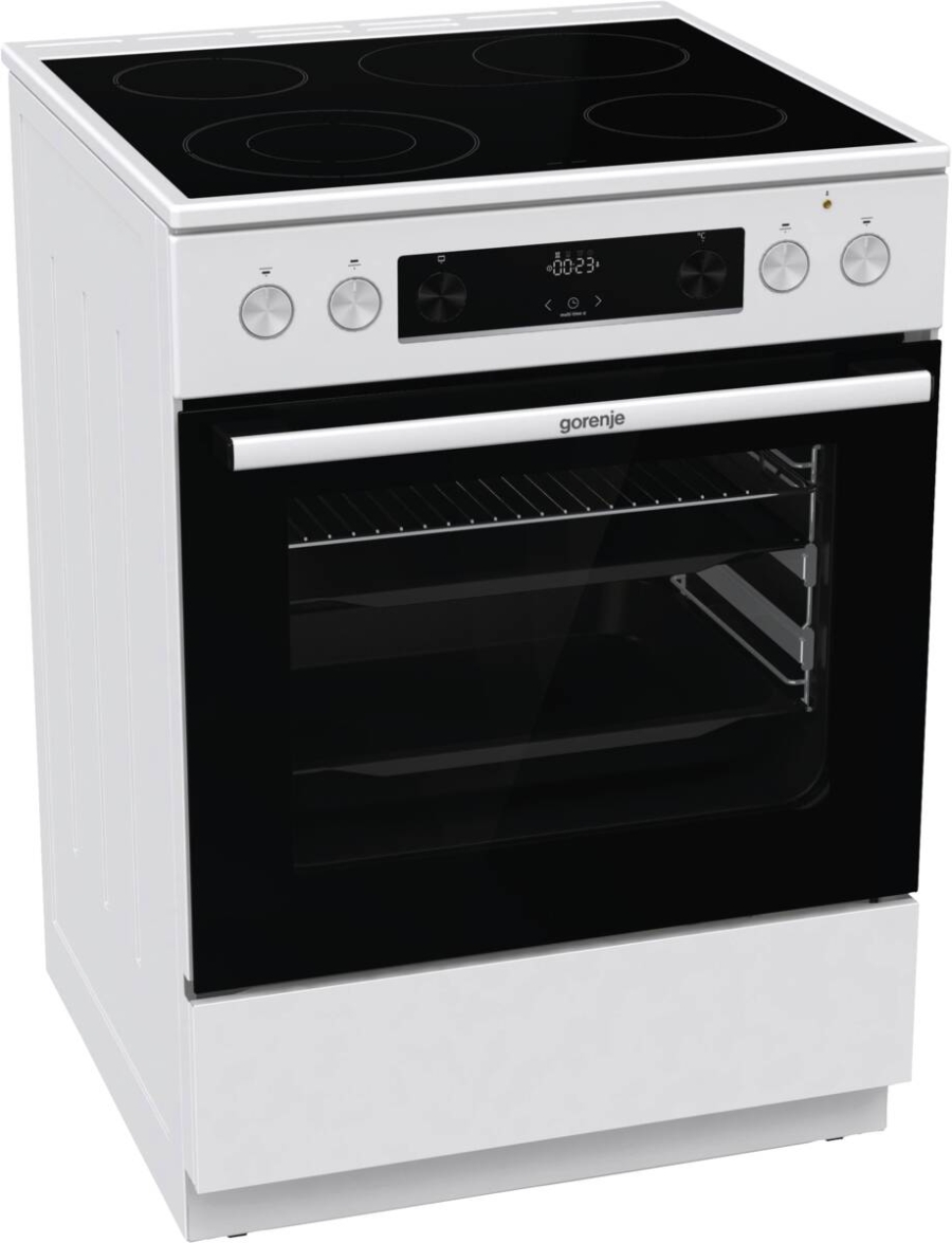 Gorenje GECS6C70WPA  Standherd mit Glaskeramik-Kochfeld weiß 60 cm