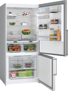 Bosch KGN86AIDR Kühl-Gefrierkombination Stand NoFrost,VitaFresh  plus,Edelstahl-Grau 86 cm Breit,631 Liter
