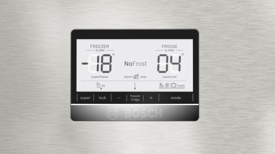 Bosch KGN86AIDR Kühl-Gefrierkombination Stand NoFrost,VitaFresh  plus,Edelstahl-Grau 86 cm Breit,631 Liter
