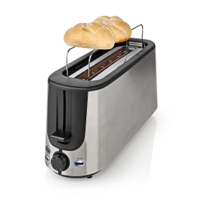 Nedis KABT310EAL Toaster Edelstahl Serie | 1 Steckplätz | Bräunungsstufen: 6 
