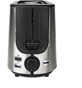 Nedis KABT310EAL Toaster Edelstahl Serie | 1 Steckplätz | Bräunungsstufen: 6 