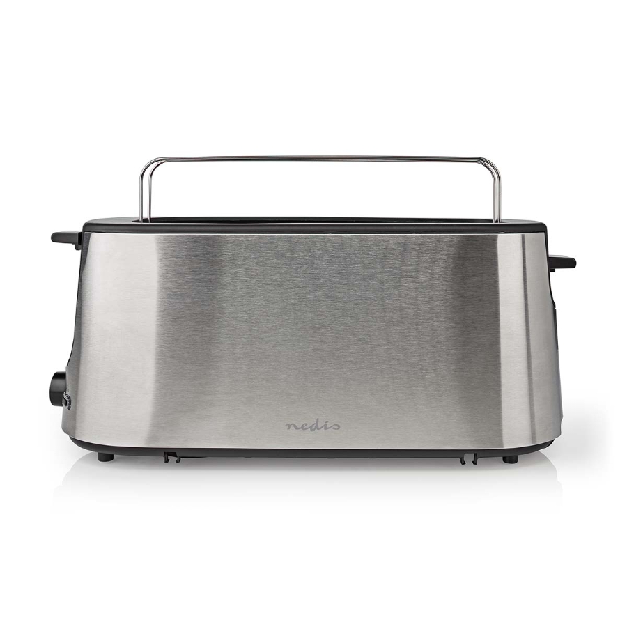 Nedis KABT310EAL Toaster Edelstahl Serie | 1 Steckplätz | Bräunungsstufen: 6 