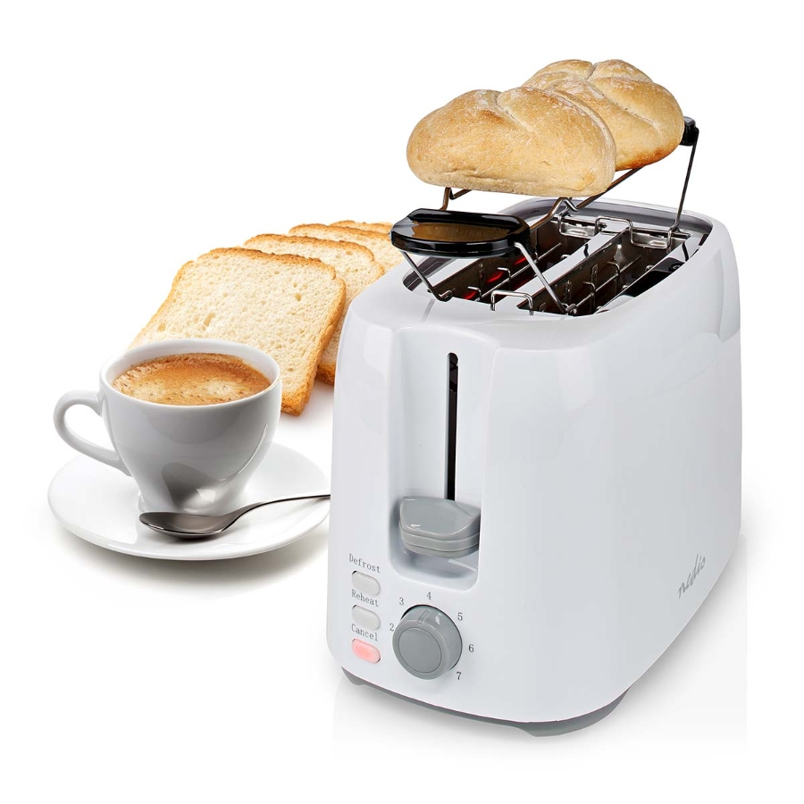 Nedis KABT250EWT Toaster 2 Steckplätze | Bräunungsstufen: 7 |