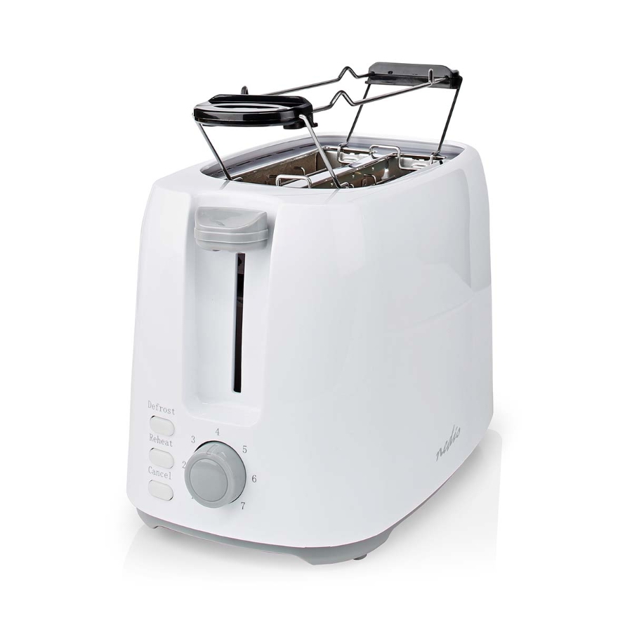 Nedis KABT250EWT Toaster 2 Steckplätze | Bräunungsstufen: 7 |