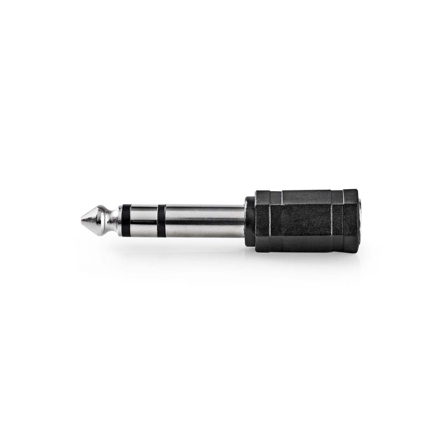 Nedis CAGB23930BK Stereo-Audio-Adapter 6.35 mm Stecker | 3.5 mm Buchse | Vernickelt 