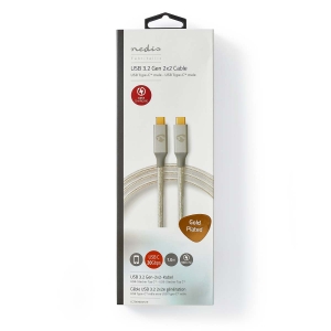 Nedis CCTB64020AL10 USB-Kabel USB 3.2 Gen 2x2 | USB-C™ Stecker | USB-C™ Stecker | 100 W