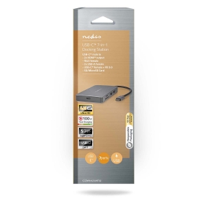 Nedis CCBW64250AT02 USB Multi-Port-Adapter USB 3.2 Gen 1 | USB-C™ Stecker | Micro SD / RJ45 Buchse /