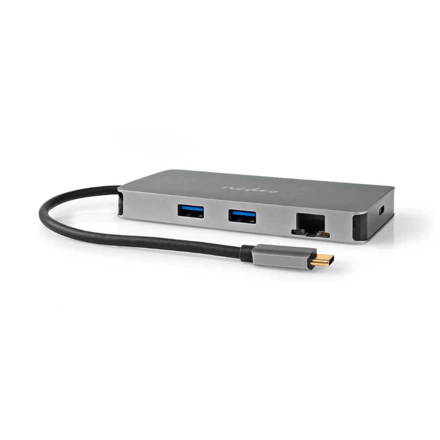 Nedis CCBW64250AT02 USB Multi-Port-Adapter USB 3.2 Gen 1 | USB-C™ Stecker | Micro SD / RJ45 Buchse /