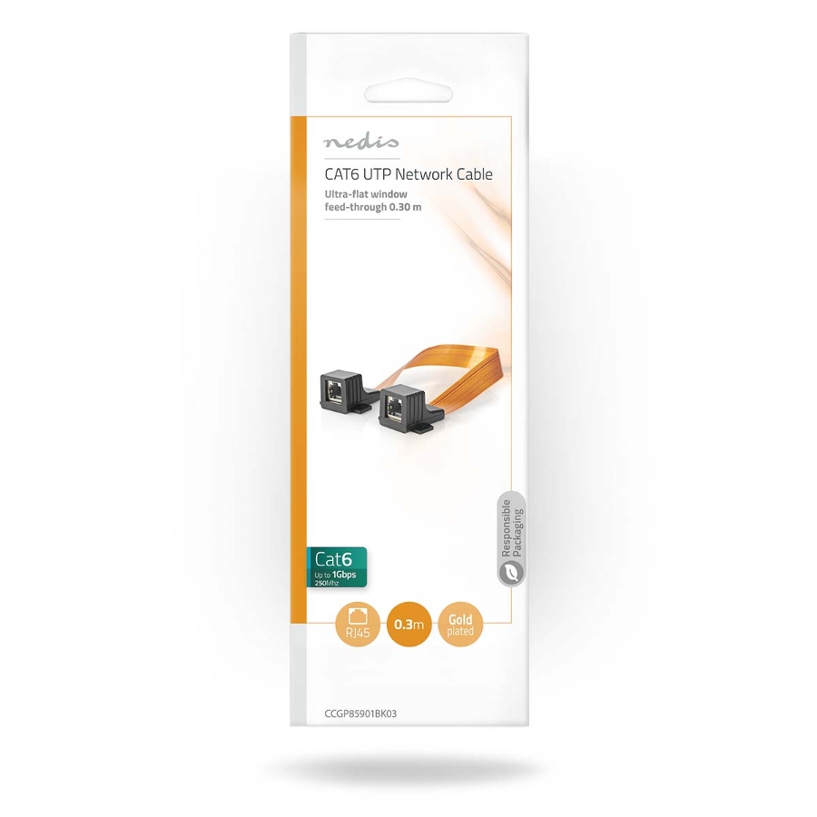 Nedis CCGP85901BK03 Cat 6 Kabel RJ45 Buchse | RJ45 Buchse | U/UTP | 0.30 m 