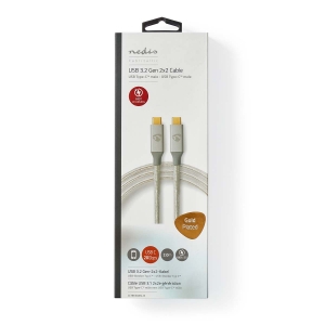 Nedis CCTB64020AL20 USB-Kabel USB 3.2 Gen 2x2 | USB-C™ Stecker | USB-C™ Stecker | 100 W
