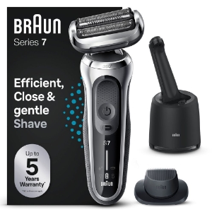 Braun Personal Care Series 7 71-7200cc Elektrorasierer mit Präzisionstrimmer, Reinigungsstation, silber