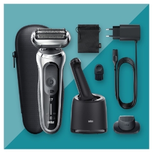 Braun Personal Care Series 7 71-7200cc Elektrorasierer mit Präzisionstrimmer, Reinigungsstation, silber