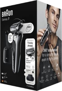 Braun Personal Care Series 7 71-7200cc Elektrorasierer mit Präzisionstrimmer, Reinigungsstation, silber