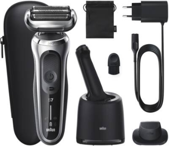 Braun Personal Care Series 7 71-7200cc Elektrorasierer mit Präzisionstrimmer, Reinigungsstation, silber