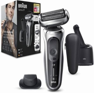 Braun Personal Care Series 7 71-7200cc Elektrorasierer mit Präzisionstrimmer, Reinigungsstation, silber