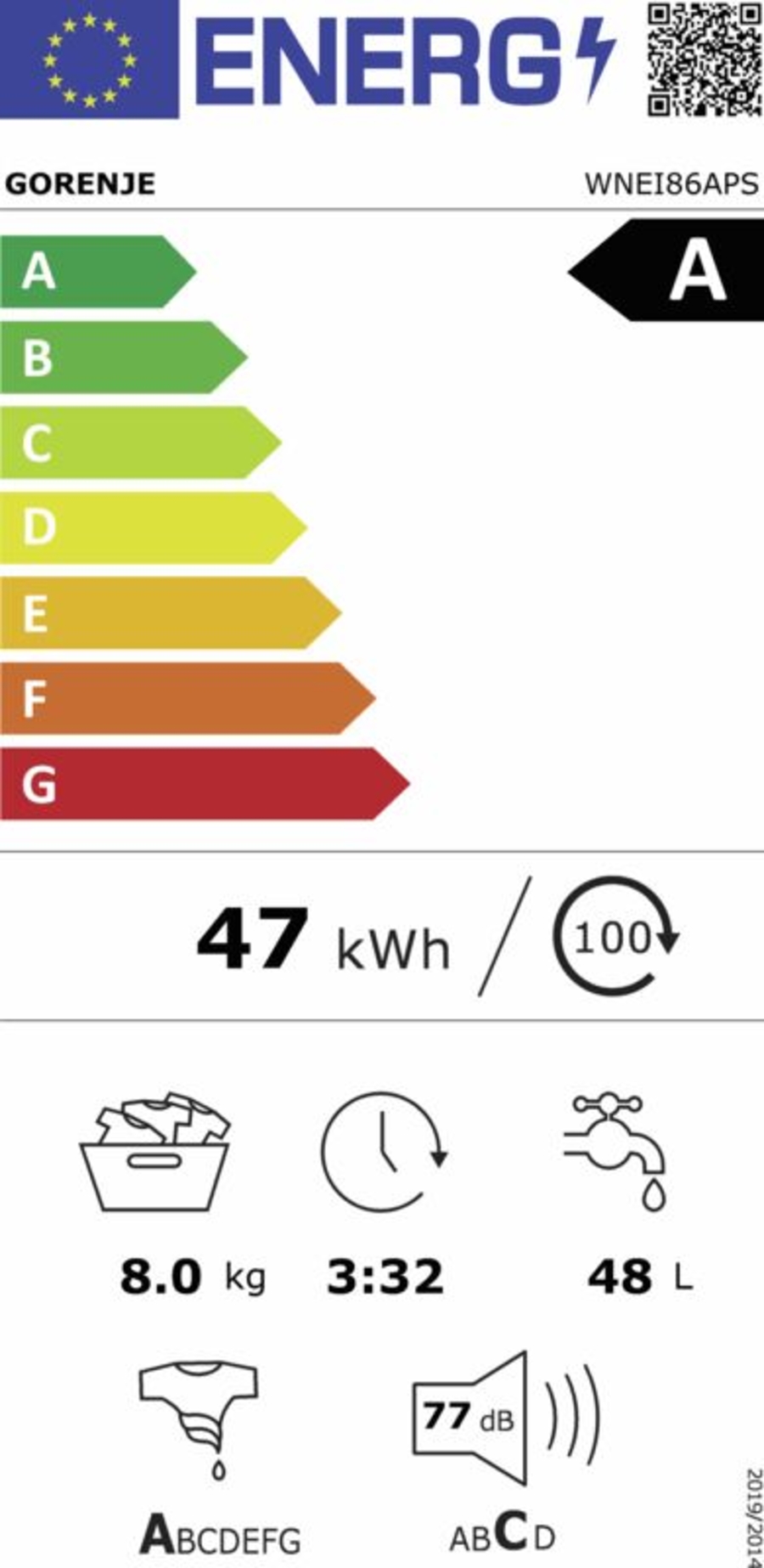 Gorenje WNEI86APS Waschmaschinen Frontlader 8kg 1600 U/min