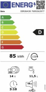 Beko DIN36430 Einbau  Geschirrspüler vollintegrierbar 60 cm 
