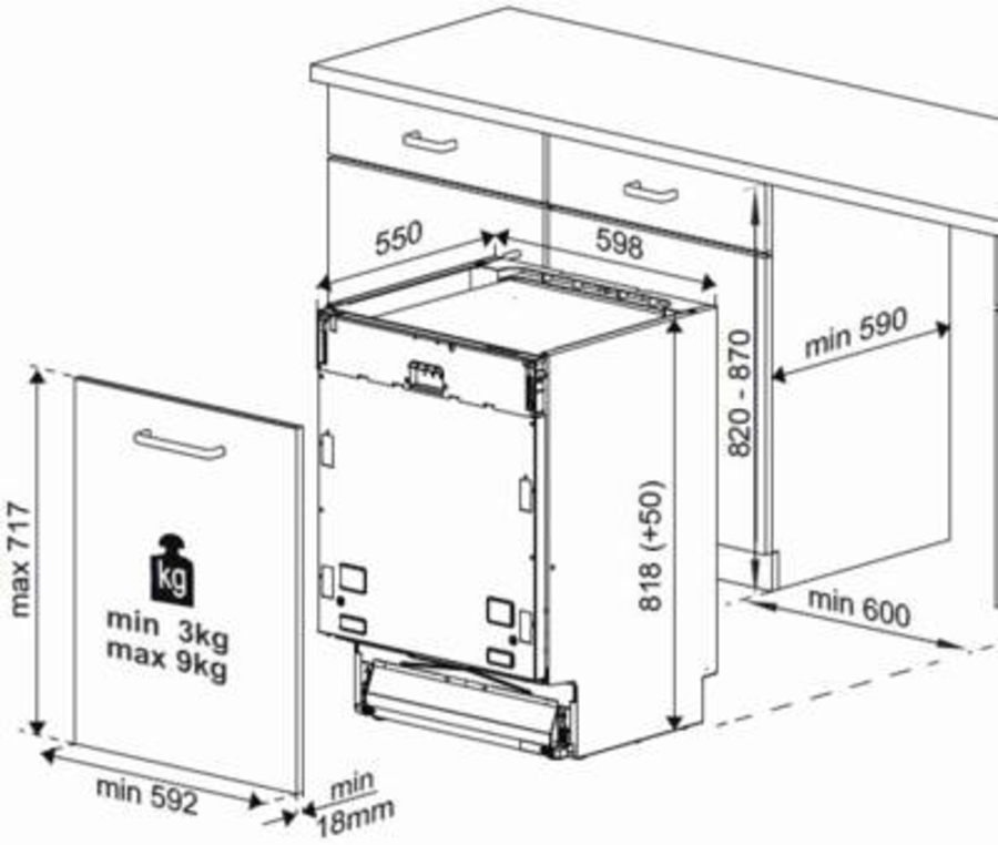 Beko DIN36430 Einbau  Geschirrspüler vollintegrierbar 60 cm 