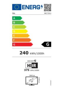 TCL 98C735 Flat98 Zoll (248 cm), QLED 4K, SMART TV, Google TV Wireless LAN,Bluetooth,Android Fernseher
