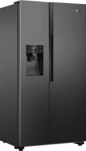 Gorenje NRS9EVB Side by Side Schwarz Nofrost mit Wassertank Wasser- und Eiswürfelspender mit Crushed-Ice-Funktion