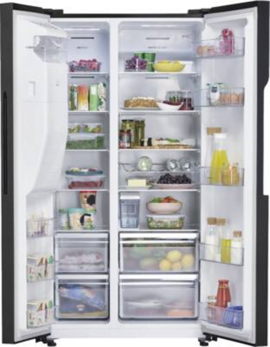 Gorenje NRS9EVB Side by Side Schwarz Nofrost mit Wassertank Wasser- und Eiswürfelspender mit Crushed-Ice-Funktion