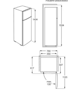 AEG RDB424E1AW Kühl-/Gefrierkombination Stand Weiss Abmessungen (HxBxT):1434x550x547mm