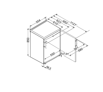 Liebherr TP1444 Comfort Tischkühlschrank Weiss mit Gefrierfach