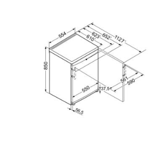 Liebherr TP1444 Comfort Tischkühlschrank Weiss mit Gefrierfach