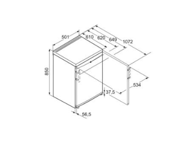 Liebherr TP 1424 Comfort Tischkühlschrank mit Gefrierfach Weiss 50cm