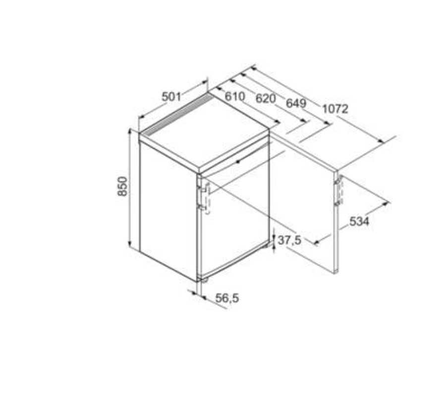 Liebherr TP 1424 Comfort Tischkühlschrank mit Gefrierfach Weiss 50cm