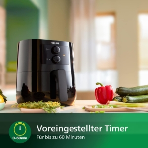 Philips HD9200/90 Airfryer L Essential Compact  Heißluftfritteuse 1400 Watt Schwarz