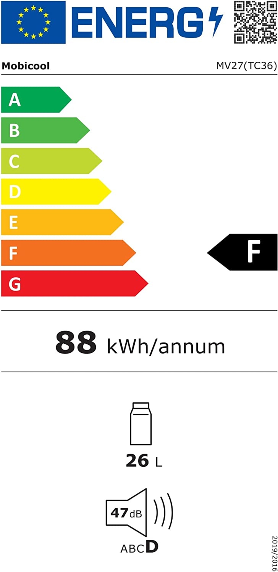 Mobicool MV27 Kühlbox elektrisch, tragbar, grau, Fassungsvermögen 26  Anschluss 12/230 V, Kühlen bis 18 °C