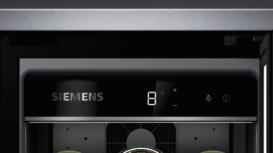 Siemens KU20WVHF0 iQ500 Weinkühlschrank mit Glastür, 82 x 30 cm Schwarz