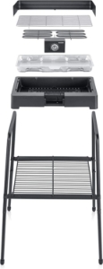 Severin PG8561  Standgrill mit Edelstahl-Grillrost 2.200 Watt Schwarz