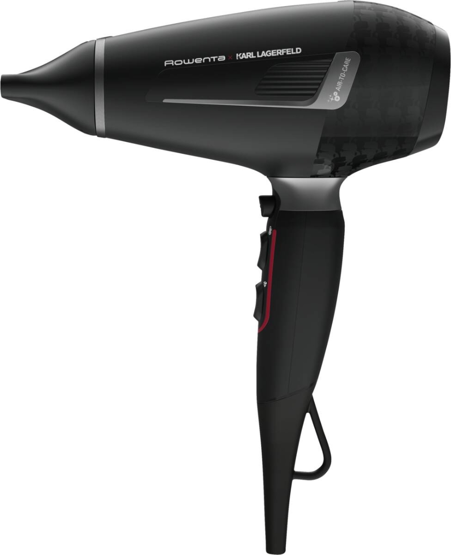 Rowenta CV888L Karl Lagerfeld Pro Stylist Haartrockner Schwarz/Rot  2200 Watt Pro AC-Motor,ultraschnelles Trocknen,Ionic Shine 