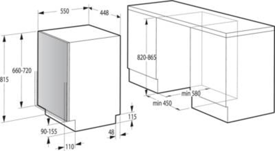 Gorenje GV520E15 Einbaugeschirrspüler  Vollintegriert 45cm
