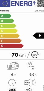 Gorenje GV520E15 Einbaugeschirrspüler  Vollintegriert 45cm