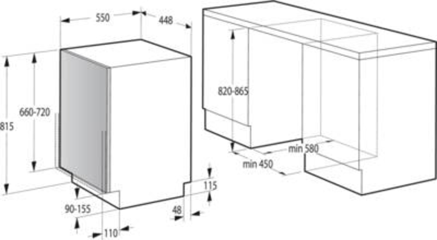 Gorenje GV520E15 Einbaugeschirrspüler  Vollintegriert 45cm