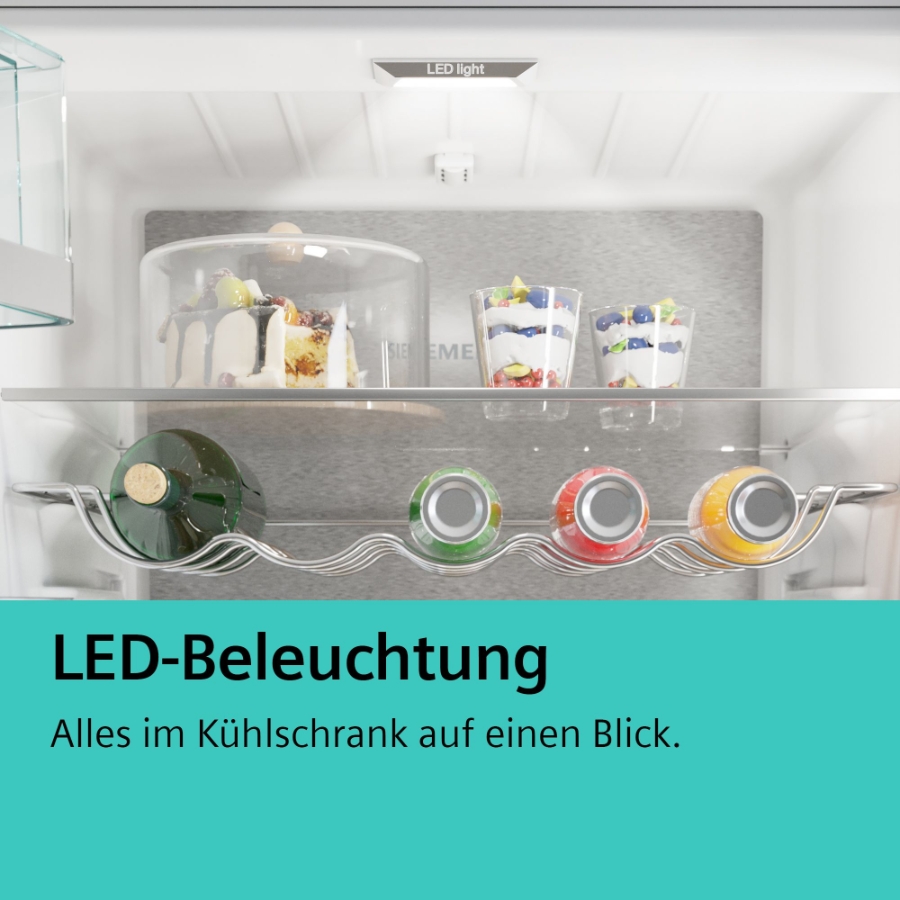 Siemens KI22LVFE0 Kühlschrank Einbau mit Gefrierfach 88 cm Nische Festtürmontage Weiss 