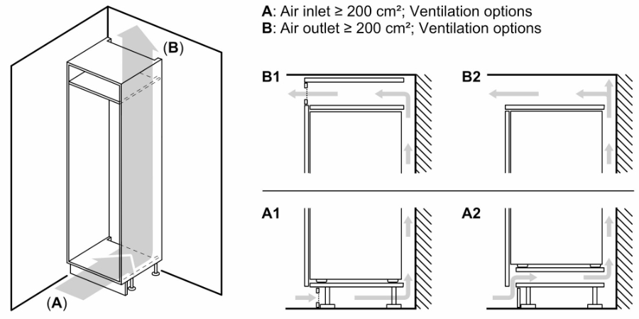 Siemens KI22LVFE0 Kühlschrank Einbau mit Gefrierfach 88 cm Nische Festtürmontage Weiss 