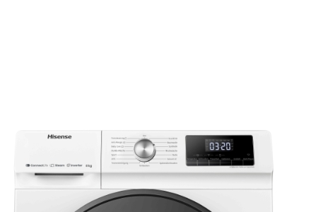 Hisense WFQA8014EVJMW Waschmaschine mit Dampf 8 kg 1400 U/min