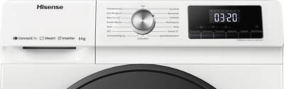 Hisense WFQA8014EVJMW Waschmaschine mit Dampf 8 kg 1400 U/min