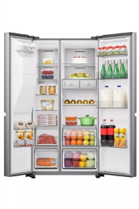 Hisense RS818N4TIE Side-by-Side Edelstahl NoFrost Wassertank Eiswürfel- und Wasserspender 